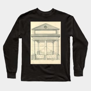Vintage Architecture, Roman Portico with Columns by Henricus Hondius Long Sleeve T-Shirt